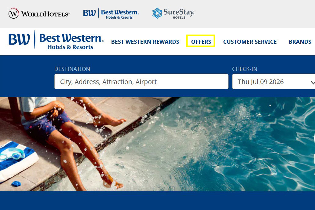 Example of an Offers  link in website navigation